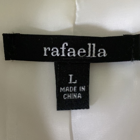 Rafaella Sz L white jacket button front two side pockets - Picture 2 of 7